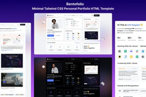 Mua Tailwind CSS Personal Portfolio HTML Template giá rẻ