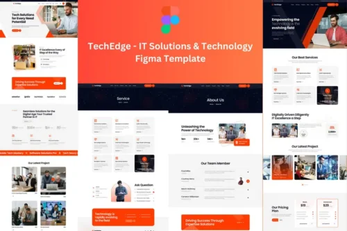 Mua TechEdge - IT Solution & Technology Figma Template giá rẻ