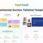 TechTesti – Testimonial Section Tailwind Template