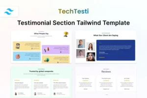 Mua TechTesti - Testimonial Section Tailwind Template giá rẻ