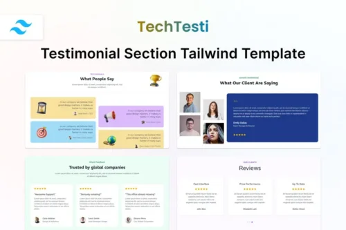 Mua TechTesti - Testimonial Section Tailwind Template giá rẻ