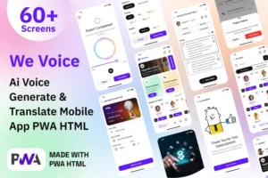 Mua Text to Voice Mobile App HTML Template - We Voice giá rẻ