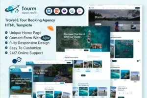 Mua Tourm - Travel & Tour Booking Agency HTML Template giá rẻ