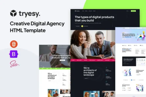 Mua Tryesy - Creative Digital Agency HTML Template giá rẻ