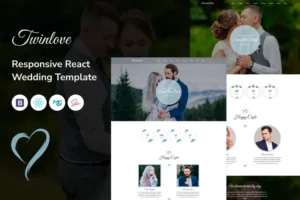 Mua Twain Love - Responsive React Wedding Template giá rẻ