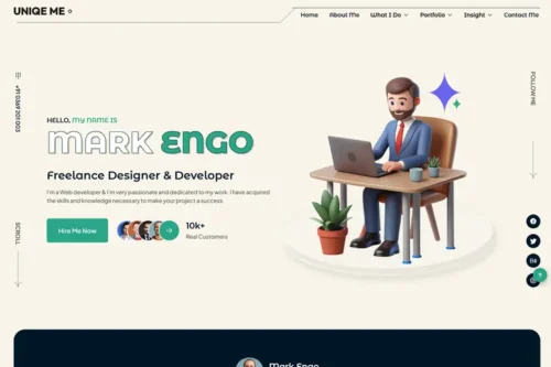 Mua Uniqeme - Personal Portfolio HTML Template giá rẻ