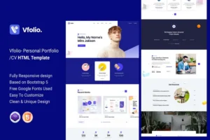 Mua Vfolio- Personal Portfolio/CV HTML Template giá rẻ