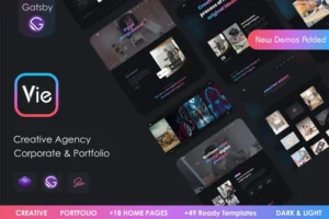 Mua Vie - Gatsby Creative Portfolio & Agency template giá rẻ