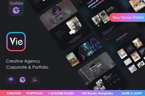 Mua Vie - Gatsby Creative Portfolio & Agency template giá rẻ