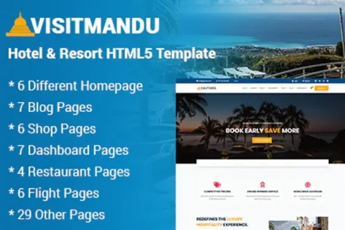 Mua Visitmandu - Hotel & Resort HTML5 Template giá rẻ