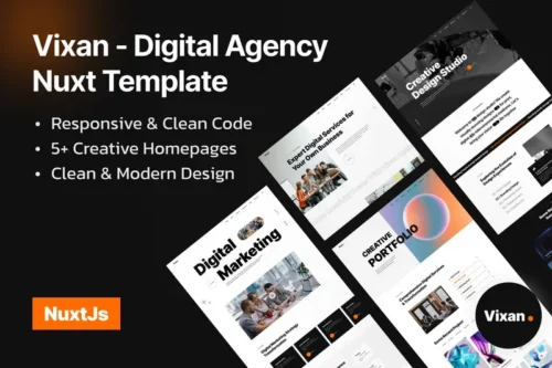 Mua Vixan - Creative Agency Nuxt js Template giá rẻ