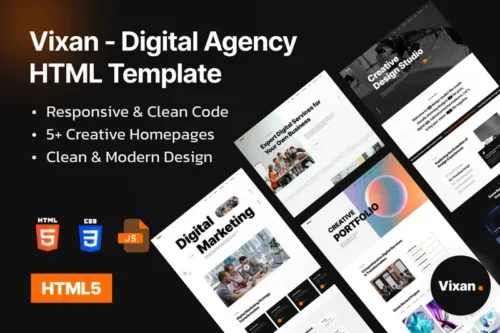 Mua Vixan - Digital Agency Portfolio HTML Template giá rẻ