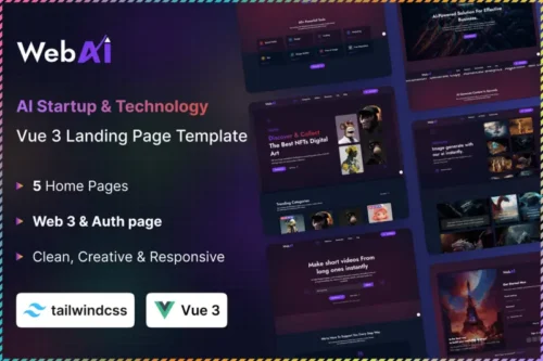 Mua WebAi - AI Startup & Technology Vue 3 Landing Page giá rẻ