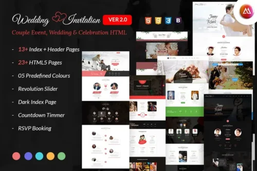 Mua Wedding Event - Wedding Invitation HTML Template giá rẻ