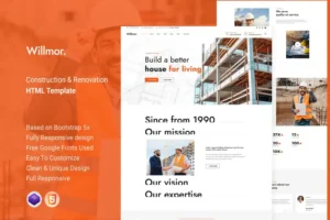 Mua Willmor - Construction & Renovation HTML Template giá rẻ