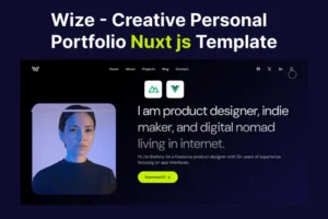 Mua Wize - Creative Personal Portfolio Nuxt js Templat giá rẻ