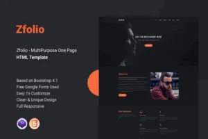 Mua Zfolio - MultiPurpose One Page HTML Template giá rẻ
