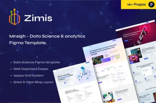 Mua Zimis – Data Science & Analytics Figma Template giá rẻ