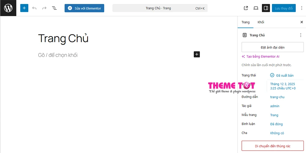 Chỉnh sửa trang với Elementor