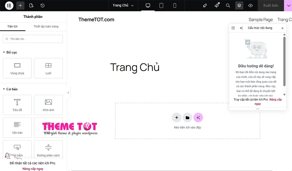 Giao diện Elementor