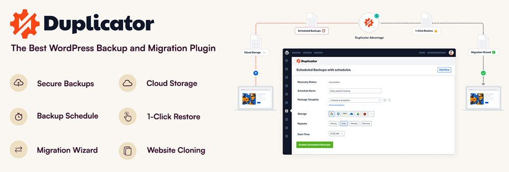 Duplicator wp plugin