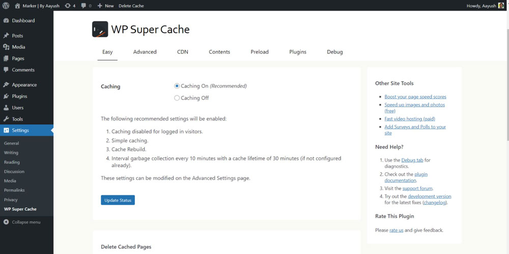 đánh giá WP Super Cache