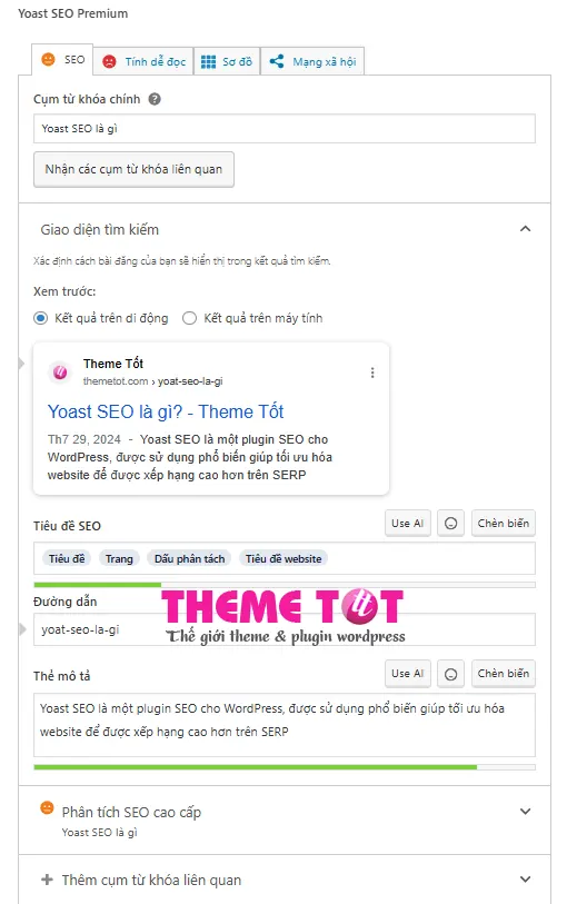 Tối ưu hóa SEO từ khóa Yoast SEO