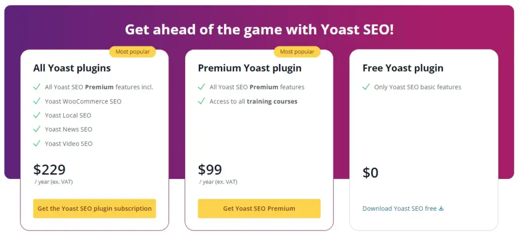 bảng giá Yoast SEO Premium